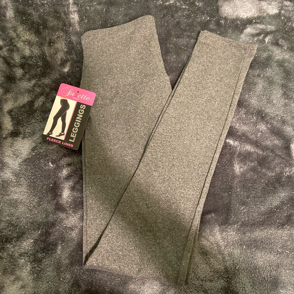 Fleece lined leggings color grey